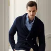 Ralph Lauren Double-breasted Shawl-collar Cashmere Cardigan In Classic Chairman Navy