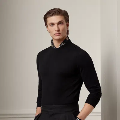 Ralph Lauren Purple Label Cashmere Crewneck Jumper In Black