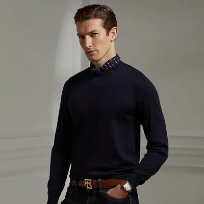 Ralph Lauren Purple Label Cashmere Crewneck Jumper In Blue