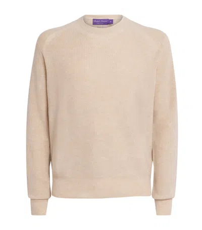 Ralph Lauren Purple Label Cashmere Crew-neck Sweater In Pink