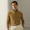 Ralph Lauren Cashmere Crewneck Sweater In Camel Melange