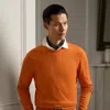 Ralph Lauren Cashmere Crewneck Sweater In Harvest Pumpkin Melange