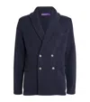 Ralph Lauren Double-breasted Shawl-collar Cashmere Cardigan In Navy