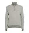 Ralph Lauren Birdseye Cashmere Quarter-zip Sweater In Grey