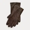 Ralph Lauren Cashmere-lined Lambskin Gloves In Brown