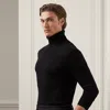 Ralph Lauren Purple Label Cashmere Roll Neck Jumper In Black