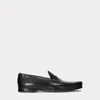 Ralph Lauren Chalmers Burnished Calfskin Penny Loafer In Black