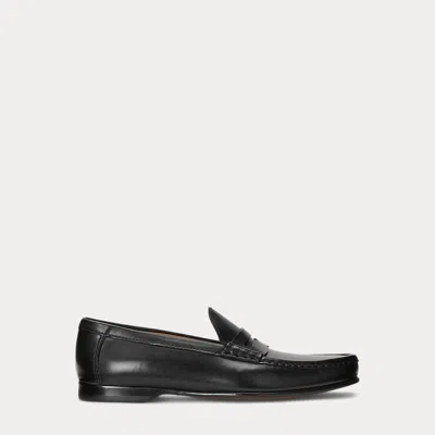 Ralph Lauren Chalmers Burnished Calfskin Penny Loafer In Black