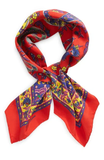 Ralph Lauren Purple Label Choppa Paisley Silk Twilly Scarf In Red Multi