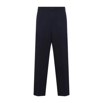 Ralph Lauren Purple Label Classic Chairman Navy Blue Cotton Sailor Pants In Black