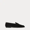 Ralph Lauren Collins Suede Penny Loafer In Black