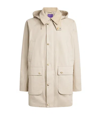 Ralph Lauren Purple Label Corduroy-collar Car Coat In Neutral