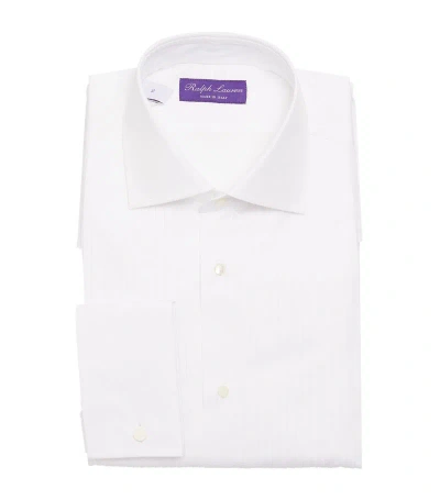 Ralph Lauren Purple Label Cotton Bengal Striped Shirt In White