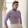 Ralph Lauren Men's Fine-gauge Cotton Sweater In Lilac Breeze
