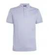 Ralph Lauren Purple Label Cotton Polo Shirt In Soft Blue