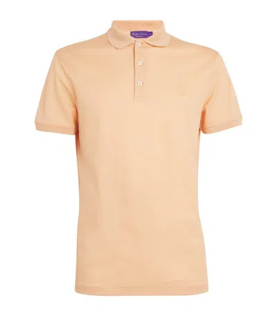 Ralph Lauren Purple Label Cotton Polo Shirt In Orange