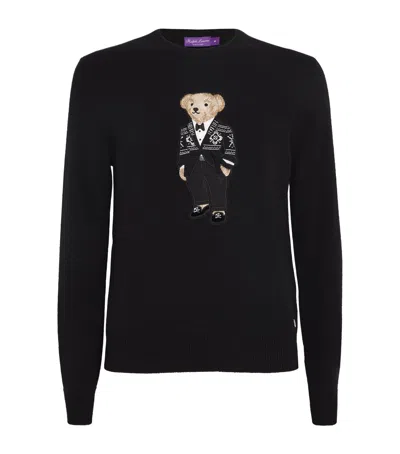 Ralph Lauren Crew-neck Polo Bear Sweater In Black