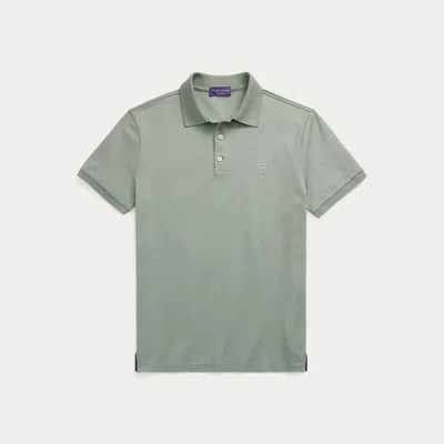 Ralph Lauren Purple Label Custom Slim Fit Piqué Polo Shirt In Grey