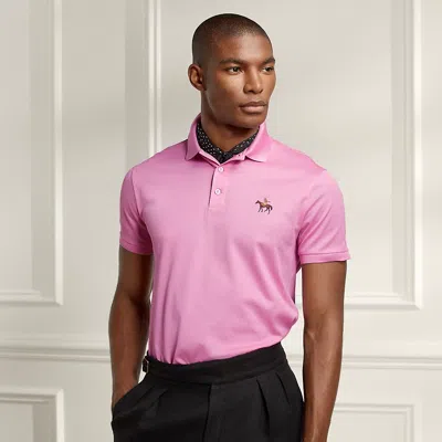 Ralph Lauren Purple Label Custom Slim Fit Piqué Polo Shirt In Pink