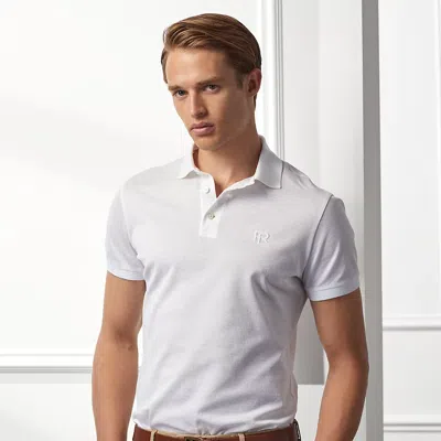 Ralph Lauren Purple Label Custom Slim Fit Piqué Polo Shirt In White