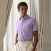 Ralph Lauren Custom Slim Fit Washed Piqué Polo Shirt In Lilac Breeze