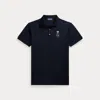 Ralph Lauren Custom Slim Polo Bear Pique Polo Shirt In Blue