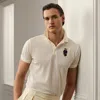 Ralph Lauren Custom Slim Polo Bear Piqué Polo Shirt In Classic Cream