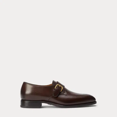 Ralph Lauren Purple Label Darnell Calfskin Monk-strap Shoe In Brown