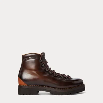 Ralph Lauren Darrow Calfskin Boot In Dark Brown