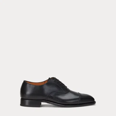 Ralph Lauren Purple Label Denver Calfskin Cap-toe Shoe In Black