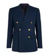 Ralph Lauren Gregory Double-breasted Wool-serge Blazer In Navy