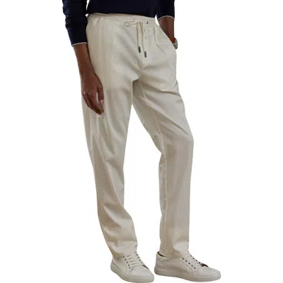 RALPH LAUREN RALPH LAUREN PURPLE LABEL DRAWSTRING WAIST STRETCH COTTON & SILK PANTS