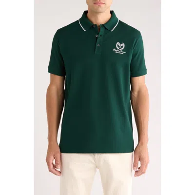 Ralph Lauren Purple Label Embroidered Cotton Piqué Polo In Green
