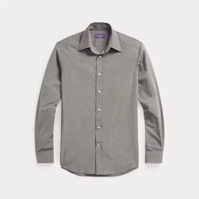 Ralph Lauren Purple Label End-on-end Shirt In Grey