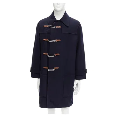 Pre-owned Ralph Lauren Purple Label Fintona Wool Brown Silver Toggle Buckle Coat Size 6 M