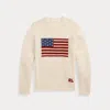 Ralph Lauren Flag Cashmere Crewneck Sweater In Classic Cream