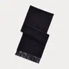 Ralph Lauren Fringe Cashmere Scarf In Navy
