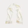 Ralph Lauren Fringe Silk Twill Scarf In Off-white