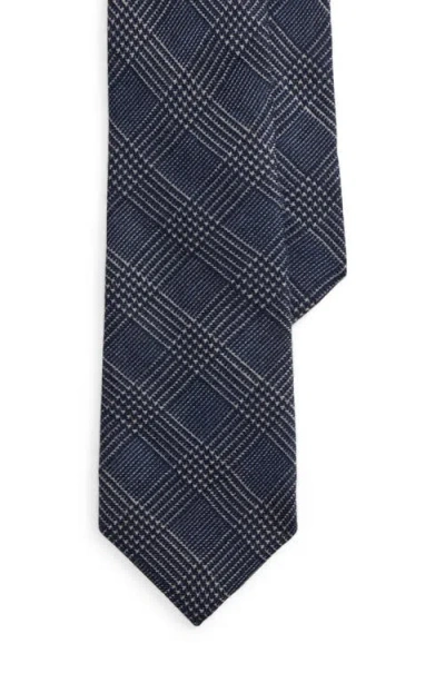 Ralph Lauren Purple Label Glen Plaid Cashmere & Silk Tie In Blue