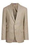 Ralph Lauren Checked Linen And Silk Blazer In Multi