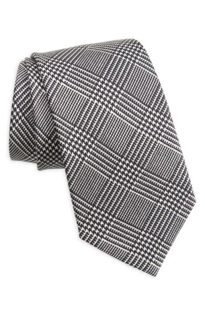 Ralph Lauren Purple Label Glen Plaid Silk Tie In Black