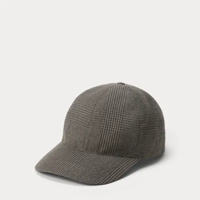 Ralph Lauren Glen Plaid Wool-silk-cashmere Ball Cap In Green