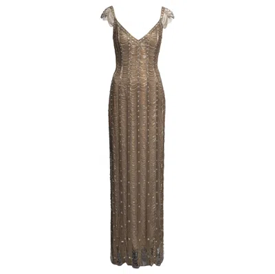 Pre-owned Ralph Lauren Purple Label Gold Chain Evening Dress, Ss 2008