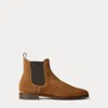 Ralph Lauren Grantly Calf-suede Chelsea Boot In Cacao