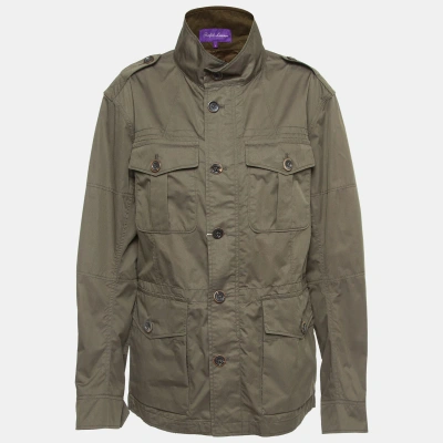 Pre-owned Ralph Lauren Purple Label Green Cotton Blend Windbreaker Jacket L