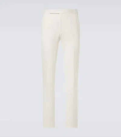 Ralph Lauren Anzughose Gregory Aus Baumwolle Und Leinen In Weiss