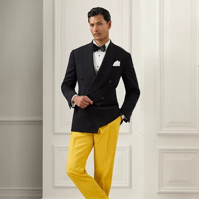Ralph Lauren Purple Label Gregory Hand-tailored Silk Trouser In Yellow