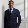 Ralph Lauren Purple Label Gregory Hand-tailored Wool Serge Blazer In Blue