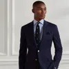 Ralph Lauren Purple Label Gregory Hand-tailored Wool Serge Blazer In Blue
