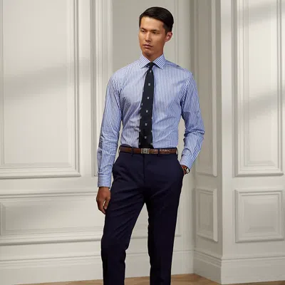 Ralph Lauren Purple Label Gregory Hand-tailored Wool Serge Trouser In Blue